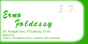 erno foldessy business card