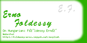 erno foldessy business card